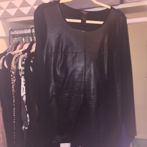 Blouse.  Leather  sweater